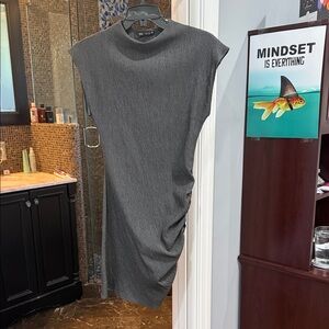 Zara Textured Charcoal Dress